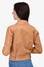 Gucci Tan Leather Gold Buttoned Jacket Size 40