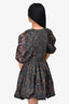 Ulla Johnson Green/Orange Puff Sleeve Paisley Print V-Neck Dress Size 4