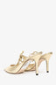 Jimmy Choo Gold Bow Detail 'Kilia Mule 85' Size 37.5