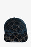 Gucci Navy Velvet GG Supreme Baseball Cap Size 57