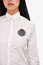 Kenzo White Logo Patch Embroidered Button-Up Shirt Size 34