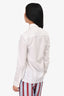 Kenzo White Logo Patch Embroidered Button-Up Shirt Size 34