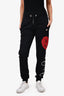 Philipp Plein Black Crystal Embellished Heart Sweatpants Size M