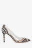 Gianvito Rossi Zebra Print Suede/Plexi Heels Size 37