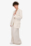 Weekend Max Mara Cream Linen 3 Piece Suit Set + Vest Size 44 IT