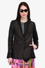 M.A+ Black Crinkled Leather Jacket Estimated Size M