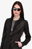 M.A+ Black Crinkled Leather Jacket Estimated Size M