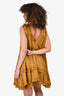 Zimmerman Gold Tiered Sleeveless Mini Dress Size 2