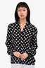 L'Agence Black Polka Dot Silk Blouse Size M