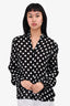 L'Agence Black Polka Dot Silk Blouse Size M