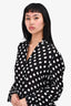 L'Agence Black Polka Dot Silk Blouse Size M