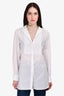 Pre-loved Chanel™ White Cotton Collared Button Down Top Size 40
