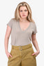 IRO Beige Linen V-Neck Top Size S