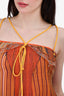Etro Orange Patterned Silk Camisole Size 44