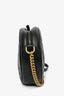 Gucci Black Leather Mini Marmont Round Matelasse Crossbody Bag
