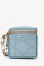 Christian Dior 2022 Blue Patent Micro Cannage Lady Dior Cube Pouch
