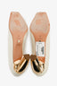 Christian Dior Cream Leather Gold Heels Size 38