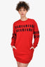 MCQ by Alexander McQueen Red Graphic Sweatshirt Dress Size S