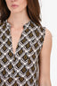 A.L.C Grey/Yellow Silk Printed Drawstring Sleeveless Ruffle Hem Dress Size 0