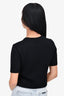 Jil Sander Black Wool Short Sleeve Cropped Sweater Size 36