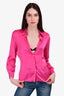 Roberto Cavalli Pink Silk Gold Button-Up Size 46