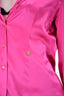 Roberto Cavalli Pink Silk Gold Button-Up Size 46