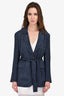 Equipment Navy Foral Silk 'Elsworth' Jacket Size 2