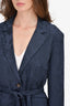Equipment Navy Foral Silk 'Elsworth' Jacket Size 2