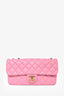 Chanel 2013/14 Pink Calfskin Quilted Jumbo Pocket Flap Shoulder