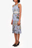 Gucci Blue Silk Flora Knight Light Matte Cady Dress Size 38