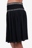 Prada Black Pleated Midi Skirt Size 36