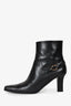 Salvatore Ferragamo Black Leather Mirella Ankle Boots Size 37.5