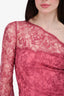 Emillio Pucci Pink Lace One Shoulder Top Size 8