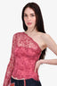 Emillio Pucci Pink Lace One Shoulder Top Size 8