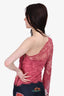 Emillio Pucci Pink Lace One Shoulder Top Size 8