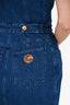 Moschino Jeans Dark Blue One Shoulder Denim Dress Size 42
