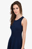 Milly Navy Knit Chevron Flare Dress Size S
