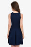 Milly Navy Knit Chevron Flare Dress Size S
