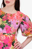 Weekend Max Mara Pink Floral Puff Sleeve Dress Size 4