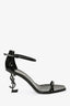 Saint Laurent Black Patent 'Opyum' Heeled Sandals Size 39.5