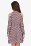 Maje White/Burgundy Paisley Printed Belted Cold Shoulder Dress Size 1