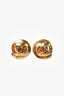 Pre-loved Chanel™ Gold Tone Motif Round Clip-On Earrings