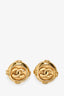 Pre-loved Chanel™ Gold Round Engraved 'CC' Logo Clip-On Earrings