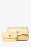 Pre-Loved Chanel™ Vintage Gold Lambskin CC Turn-Lock Chain Crossbody