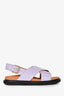 Marni Purple Leather 'Fussbett' Slingback Sandals Size 37