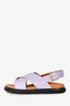 Marni Purple Leather 'Fussbett' Slingback Sandals Size 37