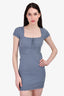 Wilfred Blue Square Neck Ribbon Detailed Bodycon Mini Dress Size S