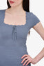 Wilfred Blue Square Neck Ribbon Detailed Bodycon Mini Dress Size S