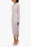 Fendi Silver Metallic FF Zucca Knit Midi Dress Size 42