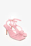 Louis Vuitton Pink Leather Strappy Sandals Size 37.5